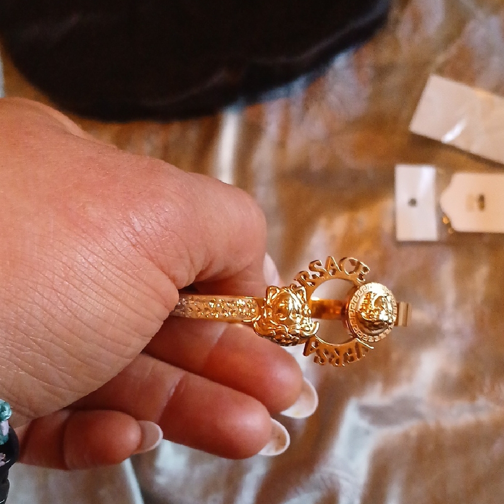 Gold Toned Medusa Bracelet Stainless Steel